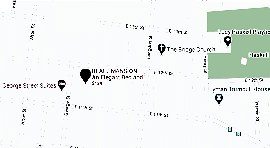 Map Beall Mansion Bed and Breakfast Inn
